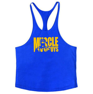 Muscleguys Cotton Gyms Tank Tops Men Sleeveless Tanktops For Boys Bodybuilding Clothing Undershirt Fitness Stringer Golds Vest