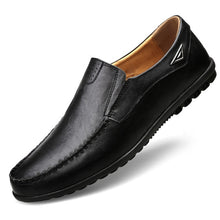 Load image into Gallery viewer, Genuine Leather Mens Moccasin Shoes Black Men Flats Breathable Casual Italian Loafers Comfortable Plus Size 37-47 Driving Shoes