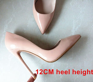 Brand Shoes Woman High Heels Ladies Shoes 12CM Heels Pumps Women Shoes High Heels Sexy Black Beige Wedding Shoes Stiletto B-0043