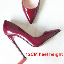 Load image into Gallery viewer, Brand Shoes Woman High Heels Ladies Shoes 12CM Heels Pumps Women Shoes High Heels Sexy Black Beige Wedding Shoes Stiletto B-0043