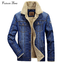 Load image into Gallery viewer, M-6XL men jacket and coats brand clothing denim jacket Fashion mens jeans jacket thick warm winter outwear male cowboy YF055