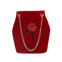 Load image into Gallery viewer, JULY&#39;S SONG Velour Bucket Bag Women Embroidery Diamond Handbag Ladies Velvet Shoulder Bag Elegant Crystal Floral Chain Bags