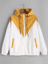 Load image into Gallery viewer, ZAN.STYLE Spring Autumn Fashion Hooded Two Tone Windbreaker Jacket Zipper Pockets Casual Long Sleeves Feminino Coats Outwear