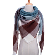 Load image into Gallery viewer, Designer 2018 knitted spring winter women scarf plaid warm cashmere scarves shawls luxury brand neck bandana  pashmina lady wrap