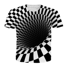 Load image into Gallery viewer, Alisister Black And White Vertigo Hypnotic Printing T Shirt Unisxe Funny Short Sleeved Tees Men/women Tops Men&#39;s 3D T-shirt