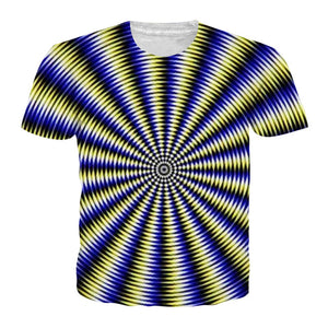 Alisister Black And White Vertigo Hypnotic Printing T Shirt Unisxe Funny Short Sleeved Tees Men/women Tops Men's 3D T-shirt