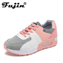 Load image into Gallery viewer, Fujin 2018 New Leather Shoes Handmade Brand Tenis Feminino Women Casual Shoes Lace Up Sneakers Fashion Flats Vulcanized Shoes