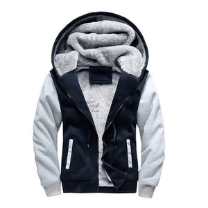 LBL Casual Mens Fleece Warm Hoodies Winter Outwear Thicken Jacket Men Slim Fit Zipper Hooded Hoody Man Streetwear Tracksuit Male