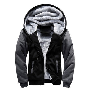 LBL Casual Mens Fleece Warm Hoodies Winter Outwear Thicken Jacket Men Slim Fit Zipper Hooded Hoody Man Streetwear Tracksuit Male