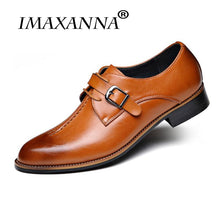 Load image into Gallery viewer, IMAXANNA 2018 New Men Dress Shoes Formal Wedding Genuine Leather Shoes Retro Brogue Business Office Men&#39;s Flats Oxfords For Men