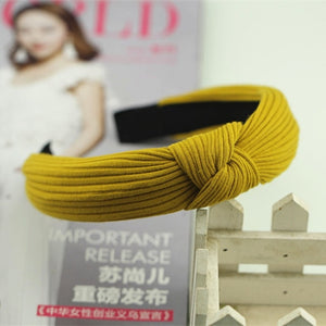 Solid Soft Knotted Flamingo Headband Hairband For Women Lady Bow Hair Hoop Hair Accessories Headwear