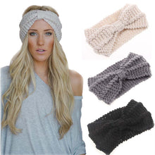 Load image into Gallery viewer, Winter Warmer Ear Knitted Headband Turban For Lady Women Crochet Bow Wide Stretch Hairband Headwrap Hair Accessories