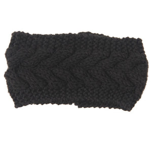 Winter Warmer Ear Knitted Headband Turban For Lady Women Crochet Bow Wide Stretch Hairband Headwrap Hair Accessories