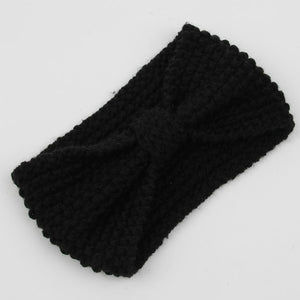 Winter Warmer Ear Knitted Headband Turban For Lady Women Crochet Bow Wide Stretch Hairband Headwrap Hair Accessories