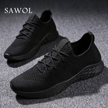 Load image into Gallery viewer, Men Casual Shoes Brand Men Shoes Men Sneakers Flats Mesh Slip On Loafers Fly Knit Breathable Plus Big Size Spring Autumn Sawol