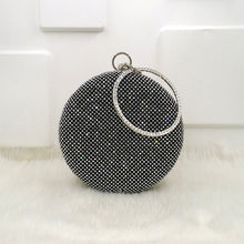 Load image into Gallery viewer, Crystal bag simple bridal wedding purse shining crossbody bag women evening party crystal shoulder bag diamonds circle round bag