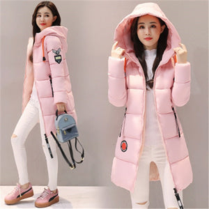 Parka Women 2018 Winter Jacket Women Coat Hooded Outwear Female Parka Thick Cotton Padded Lining Winter Female Basic Coats Z30