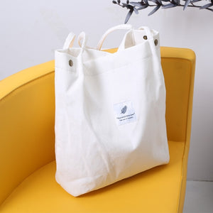 2018 Women Corduroy Canvas Tote Ladies Casual Shoulder Bag Foldable Reusable Shopping Bags Beach Bag Female Cotton Cloth Handbag