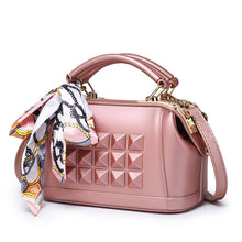 Load image into Gallery viewer, 2018 New Matte Hand-held Jelly Bag Retro One-shoulder Diagonal Zipper Solid Color Rivets PVC Women&#39;s Handbags Gifts