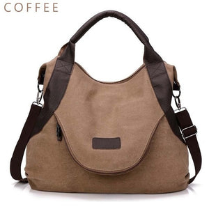 2018 Kvky Brand Large Pocket Casual Tote Women's Handbag Shoulder Handbags Canvas Leather Capacity Bags For Women