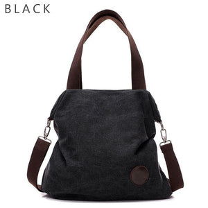 2018 Kvky Brand Large Pocket Casual Tote Women's Handbag Shoulder Handbags Canvas Leather Capacity Bags For Women