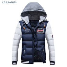 Load image into Gallery viewer, Varsanol Winter Mens Jackets Casual New Hooded Thick Padded Men&#39;s parkas Jacket Coats Warm Zipper Slim Tops Outwear 3xl