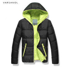 Load image into Gallery viewer, Varsanol Winter Mens Jackets Casual New Hooded Thick Padded Men&#39;s parkas Jacket Coats Warm Zipper Slim Tops Outwear 3xl