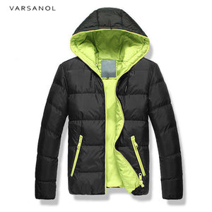 Varsanol Winter Mens Jackets Casual New Hooded Thick Padded Men's parkas Jacket Coats Warm Zipper Slim Tops Outwear 3xl