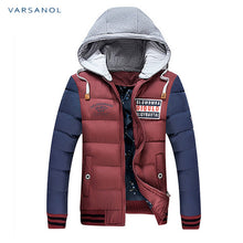 Load image into Gallery viewer, Varsanol Winter Mens Jackets Casual New Hooded Thick Padded Men&#39;s parkas Jacket Coats Warm Zipper Slim Tops Outwear 3xl