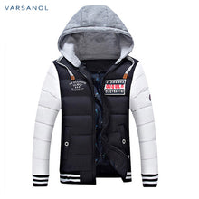 Load image into Gallery viewer, Varsanol Winter Mens Jackets Casual New Hooded Thick Padded Men&#39;s parkas Jacket Coats Warm Zipper Slim Tops Outwear 3xl