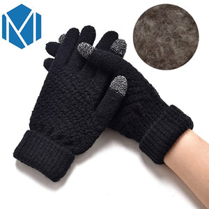 Miya Mona Hot Selling New Women Warm Winter Knitted Full Finger Gloves Mittens Girl Female Solid Woolen Gloves Screen Luvas