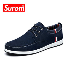 Load image into Gallery viewer, SUROM Men&#39;s Leather Casual Shoes Moccasins Men Loafers Luxury Brand Spring New Fashion Sneakers Male Boat Shoes Suede Krasovki