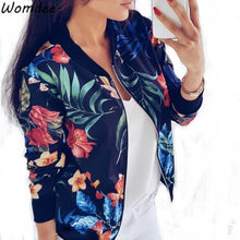 Load image into Gallery viewer, Women Coat Fashion Ladies Retro Floral Print Zipper Up Casual Coat 2018 Autumn Plus Size Outwear Women Bomber Jacket 5XL