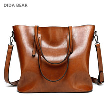 Load image into Gallery viewer, DIDA BEAR Brand Women Leather Handbags Lady Large Tote Bag Female Pu Shoulder Bags Bolsas Femininas Sac A Main Brown Black Red