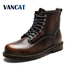 Load image into Gallery viewer, Vancat High Quality Genuine leather Autumn Men Boots Winter Waterproof Ankle Boots  Martin Boots Outdoor Working Boots Men Shoes