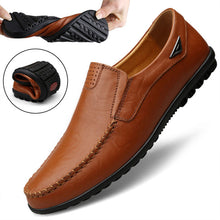 Load image into Gallery viewer, Genuine Leather Mens Moccasin Shoes Black Men Flats Breathable Casual Italian Loafers Comfortable Plus Size 37-47 Driving Shoes