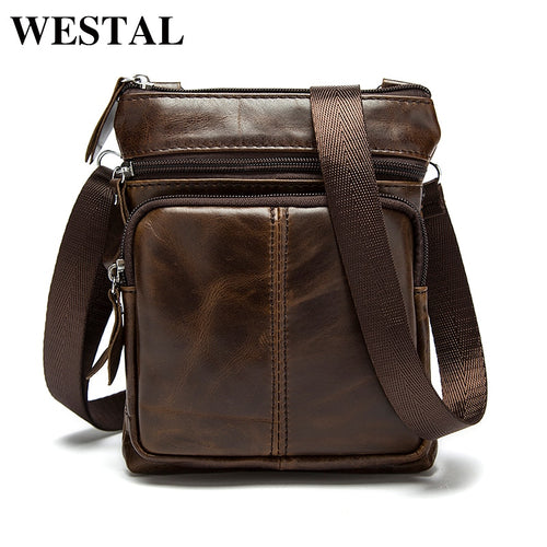 WESTAL Messenger Bag Men Shoulder bag Genuine Leather Small male man Crossbody bags for Messenger men Leather bags Handbags M701