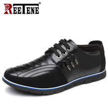 Load image into Gallery viewer, REETENE Plus Size 37-48 Leather Casual Shoes Men High Quality Leather Men Casual Shoes Autumn Leather Shoes For Men Flat Shoes