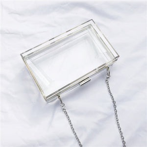 BELLA JOY New Acrylic Transparent Women Clutch Bag Chain Luxury Brand Women Messenger Bag Evening Bag Handbag Chain Shoulder Bag