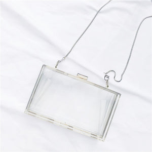 BELLA JOY New Acrylic Transparent Women Clutch Bag Chain Luxury Brand Women Messenger Bag Evening Bag Handbag Chain Shoulder Bag