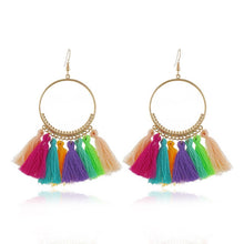 Load image into Gallery viewer, LZHLQ Tassel Earrings For Women Ethnic Big Drop Earrings Bohemia Fashion Jewelry Trendy Cotton Rope Fringe Long Dangle Earrings