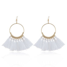 Load image into Gallery viewer, LZHLQ Tassel Earrings For Women Ethnic Big Drop Earrings Bohemia Fashion Jewelry Trendy Cotton Rope Fringe Long Dangle Earrings