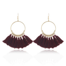 Load image into Gallery viewer, LZHLQ Tassel Earrings For Women Ethnic Big Drop Earrings Bohemia Fashion Jewelry Trendy Cotton Rope Fringe Long Dangle Earrings