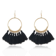 Load image into Gallery viewer, LZHLQ Tassel Earrings For Women Ethnic Big Drop Earrings Bohemia Fashion Jewelry Trendy Cotton Rope Fringe Long Dangle Earrings