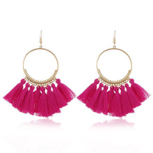 Load image into Gallery viewer, LZHLQ Tassel Earrings For Women Ethnic Big Drop Earrings Bohemia Fashion Jewelry Trendy Cotton Rope Fringe Long Dangle Earrings