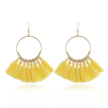 Load image into Gallery viewer, LZHLQ Tassel Earrings For Women Ethnic Big Drop Earrings Bohemia Fashion Jewelry Trendy Cotton Rope Fringe Long Dangle Earrings