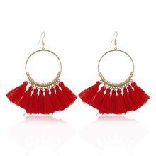 Load image into Gallery viewer, LZHLQ Tassel Earrings For Women Ethnic Big Drop Earrings Bohemia Fashion Jewelry Trendy Cotton Rope Fringe Long Dangle Earrings