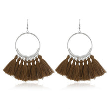 Load image into Gallery viewer, LZHLQ Tassel Earrings For Women Ethnic Big Drop Earrings Bohemia Fashion Jewelry Trendy Cotton Rope Fringe Long Dangle Earrings