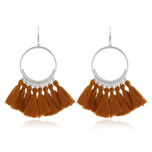 Load image into Gallery viewer, LZHLQ Tassel Earrings For Women Ethnic Big Drop Earrings Bohemia Fashion Jewelry Trendy Cotton Rope Fringe Long Dangle Earrings