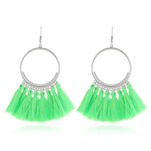 Load image into Gallery viewer, LZHLQ Tassel Earrings For Women Ethnic Big Drop Earrings Bohemia Fashion Jewelry Trendy Cotton Rope Fringe Long Dangle Earrings